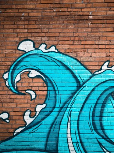 Ocean Waves Street Art iPad Wallpaper