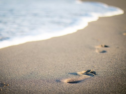 Footsteps in Sand  Wallpaper