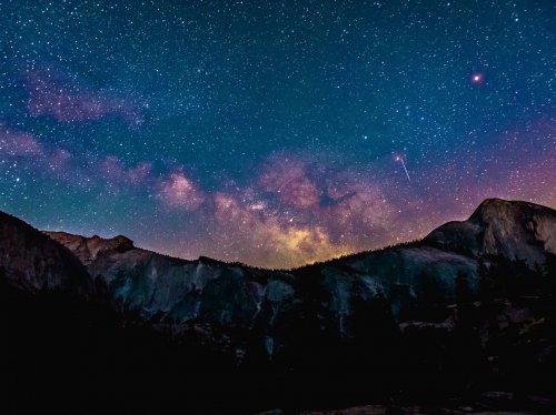 Milky Way Over Mountains  Wallpaper