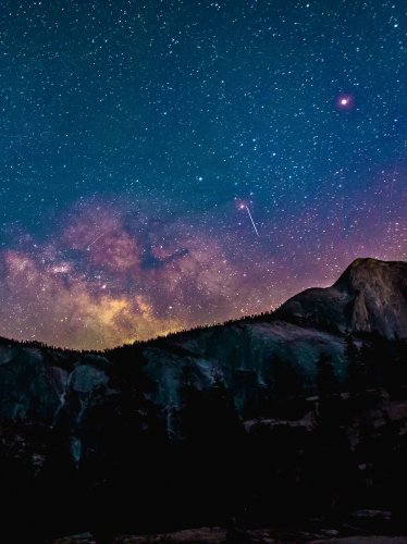 Milky Way Over Mountains iPad Wallpaper