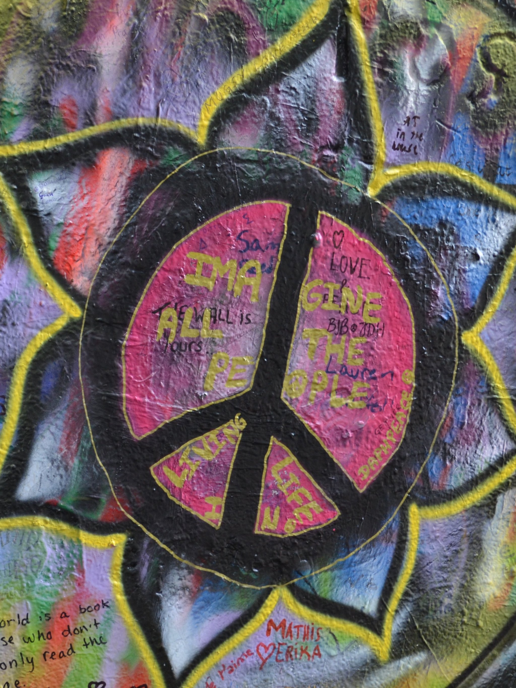 Lennon Wall Imagine Peace Flower Wallpaper - iPhone, Android & Desktop  Backgrounds
