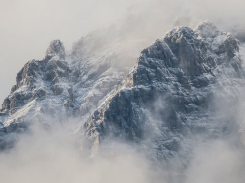 Mountains in Fog  Wallpaper