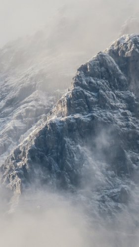 Mountains in Fog Tablet Wallpaper