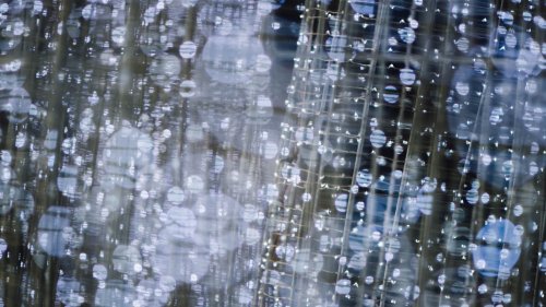 Water Drops on Blue HD Desktop Wallpaper